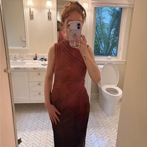 Elegant Sleeveless Dress in Rich Brown